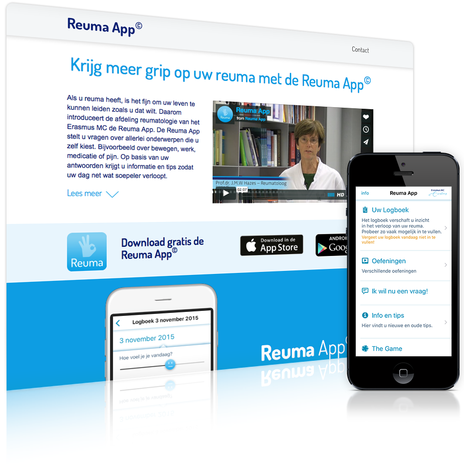 Reuma App Promo website screenshot