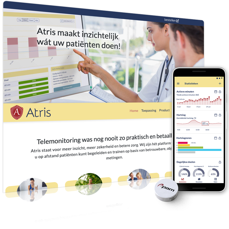 Atris website met AtrisApp screenshot