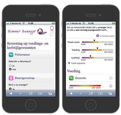 Smarter Pregnant (old design) website on mobile device