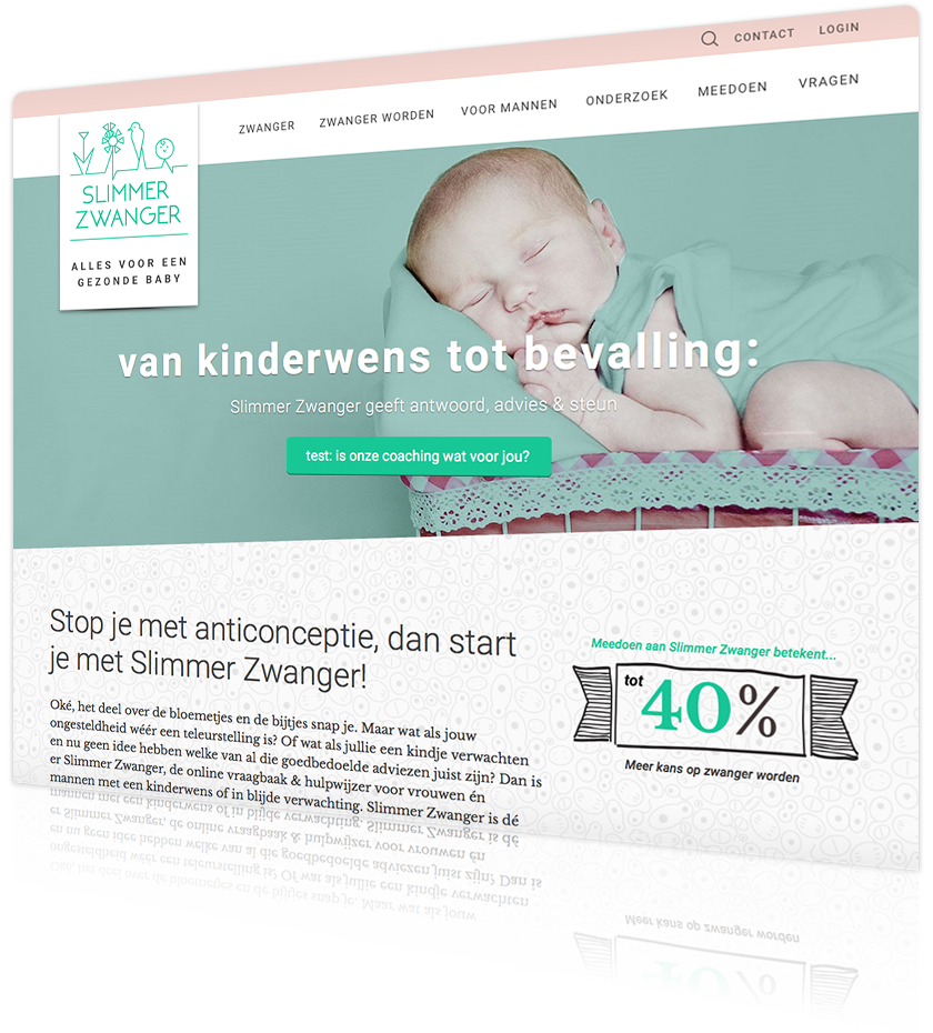 Slimmer Zwanger (2017 design) website screenshot